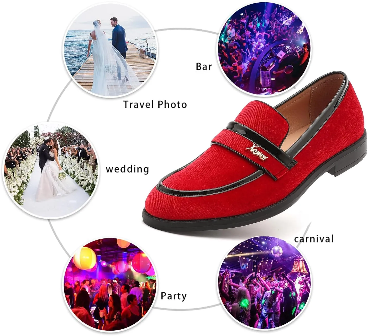 Mens Velvet Loafers, Men's Fashion Mens Dress Shoes Classic Loafers for Wedding Party Penny Dancing,Slip-On Flats Smoking Slippers Prom