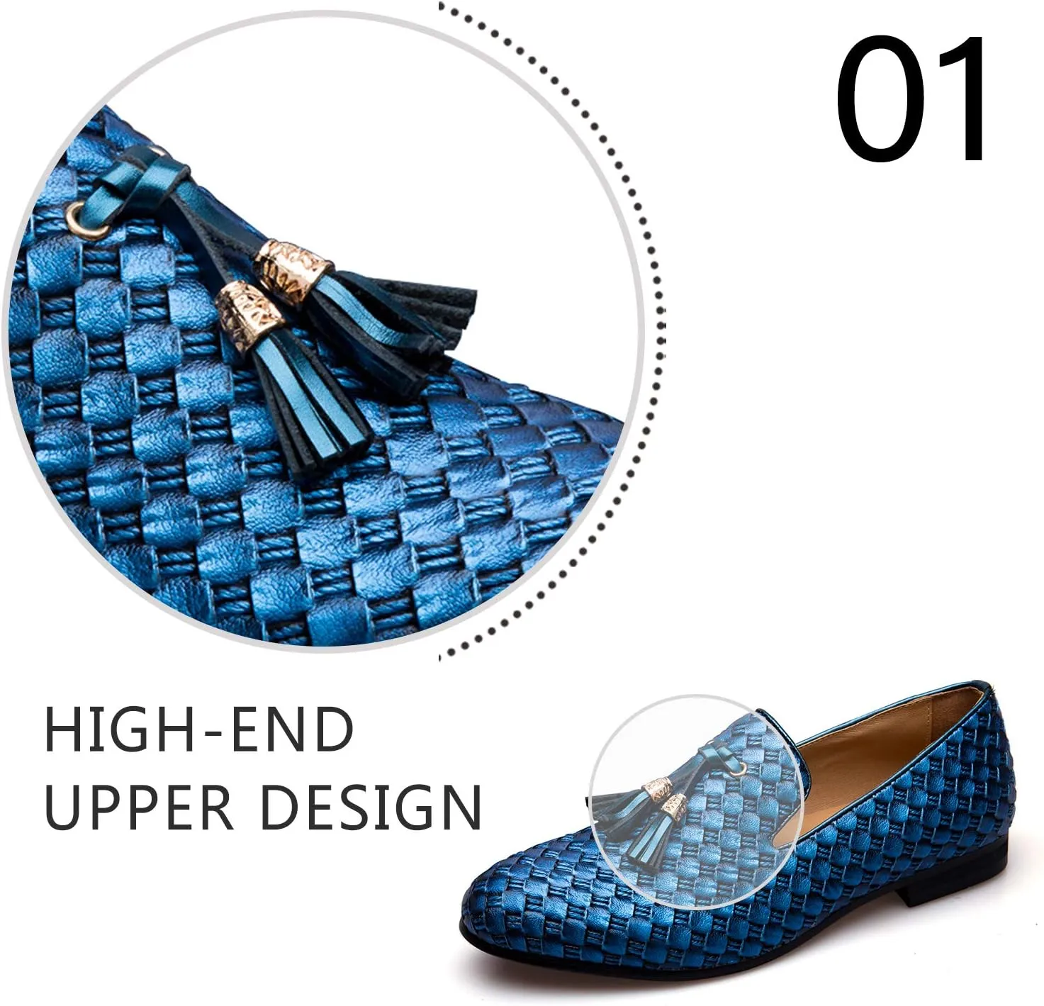 Men's Vintage Velvet Embroidery Noble Loafer Shoes Slip-on Loafer Smoking Slipper Tassel Loafer