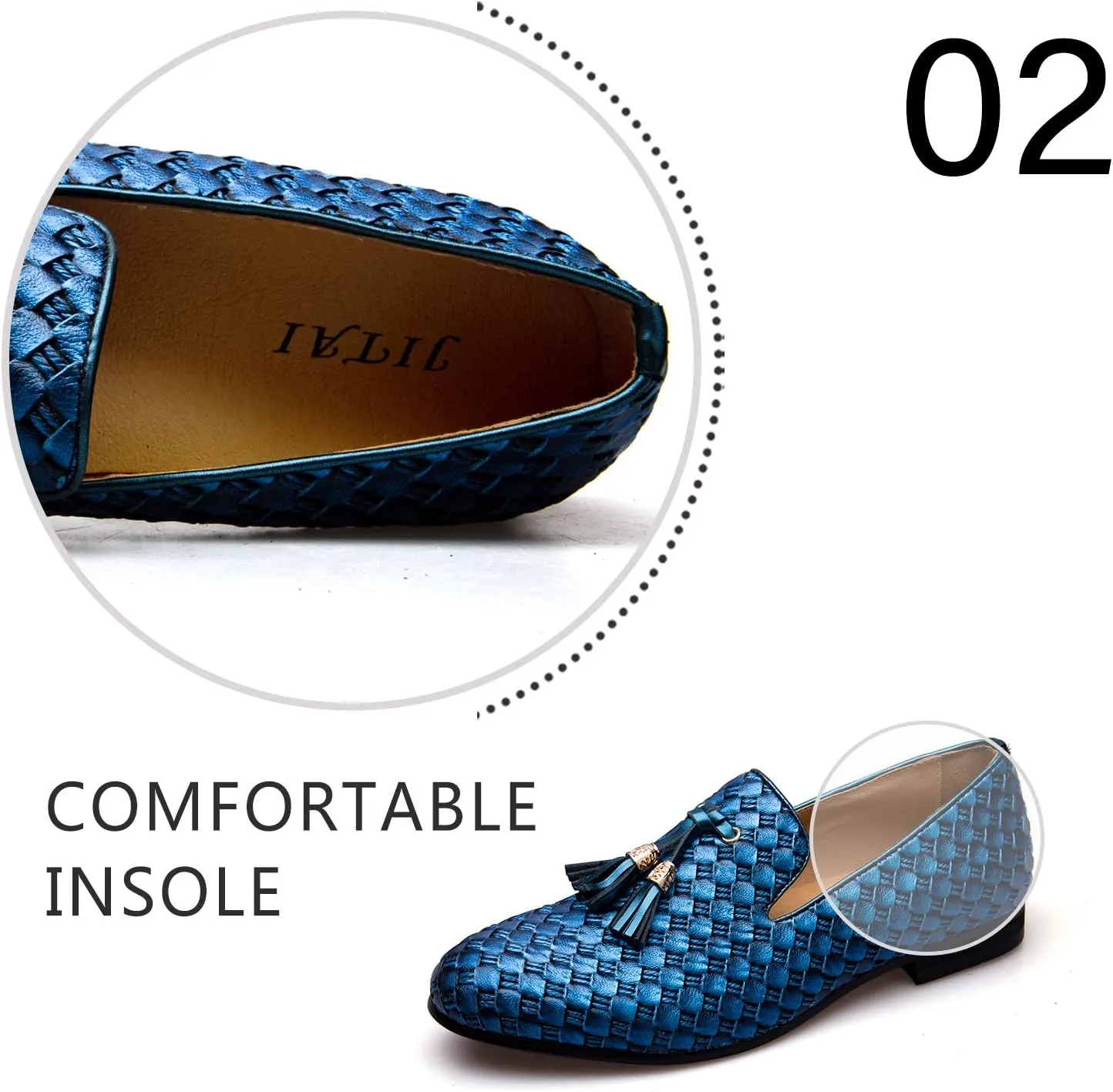 Men's Vintage Velvet Embroidery Noble Loafer Shoes Slip-on Loafer Smoking Slipper Tassel Loafer