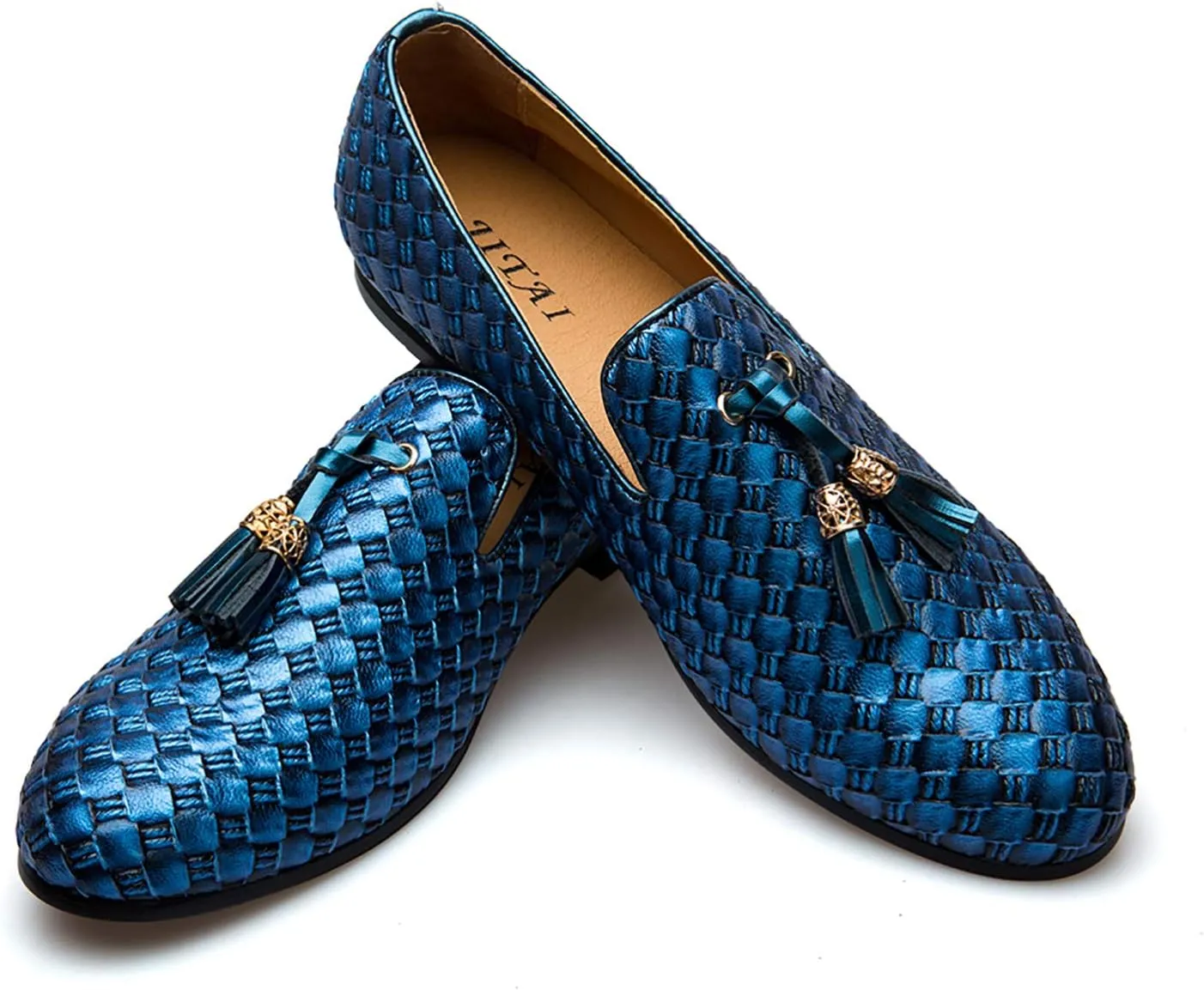 Men's Vintage Velvet Embroidery Noble Loafer Shoes Slip-on Loafer Smoking Slipper Tassel Loafer