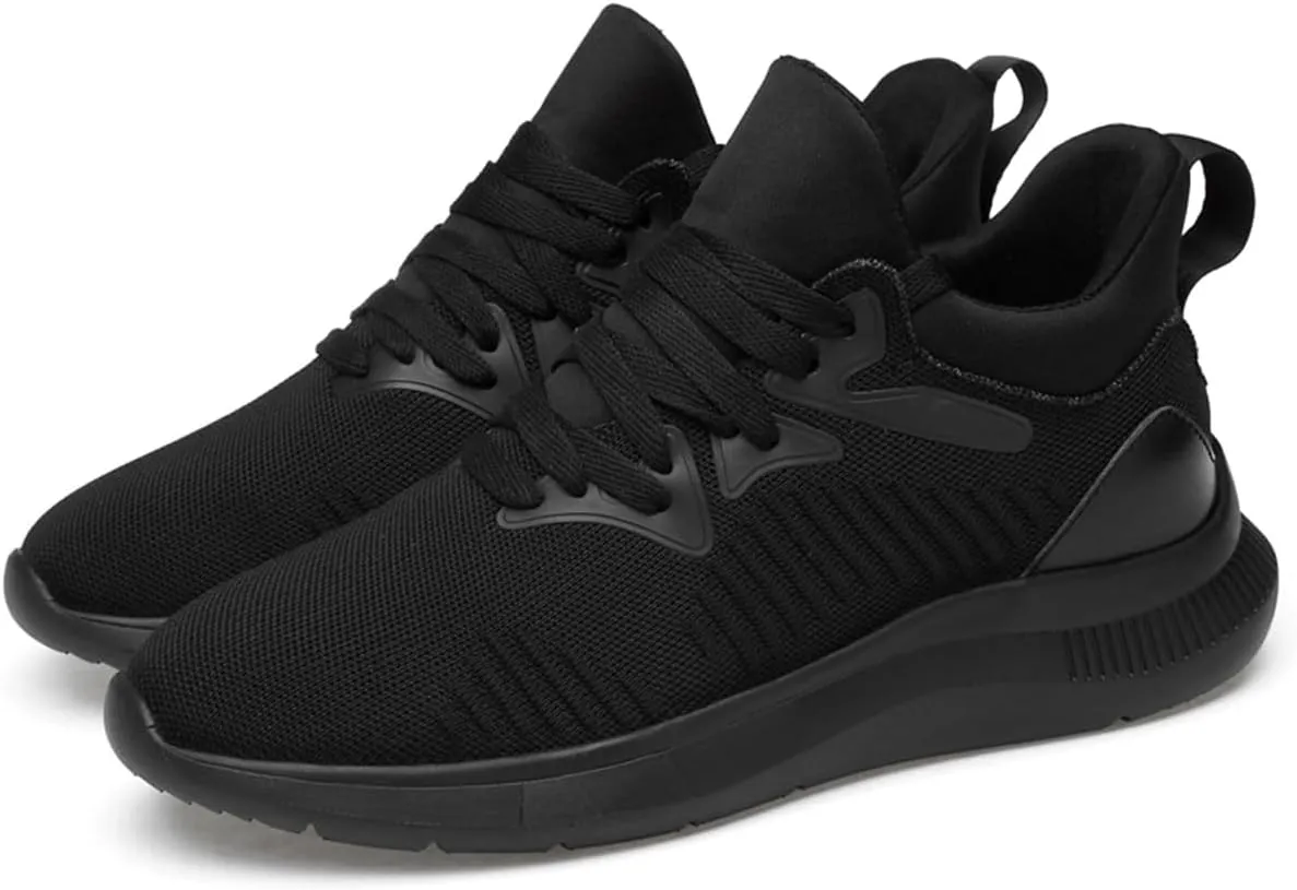 Mens Wide Fit Elevator Shoes Casual Mesh Non-Slip Increase Walking Taller Trainers Lace Up Height Lifting Footwear