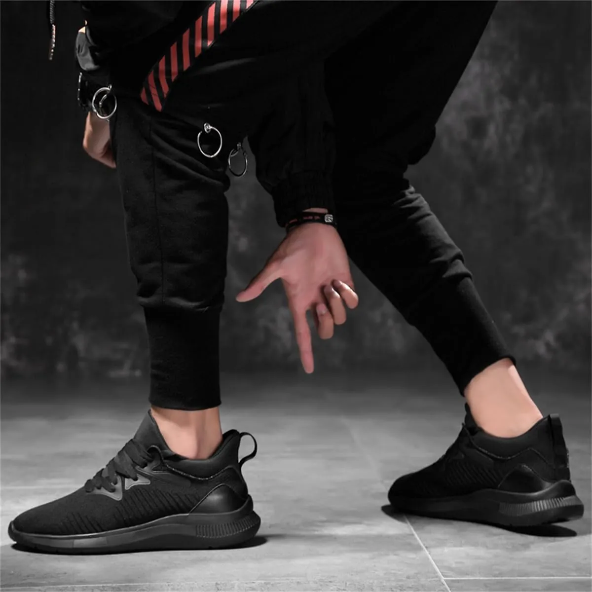 Mens Wide Fit Elevator Shoes Casual Mesh Non-Slip Increase Walking Taller Trainers Lace Up Height Lifting Footwear