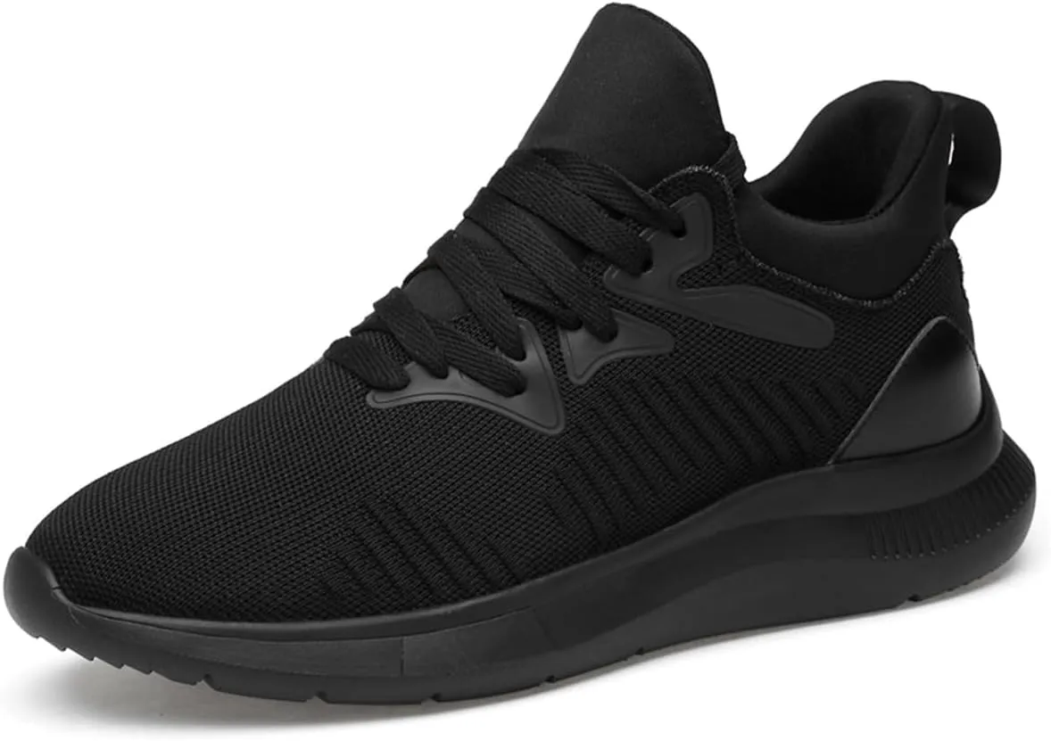 Mens Wide Fit Elevator Shoes Casual Mesh Non-Slip Increase Walking Taller Trainers Lace Up Height Lifting Footwear