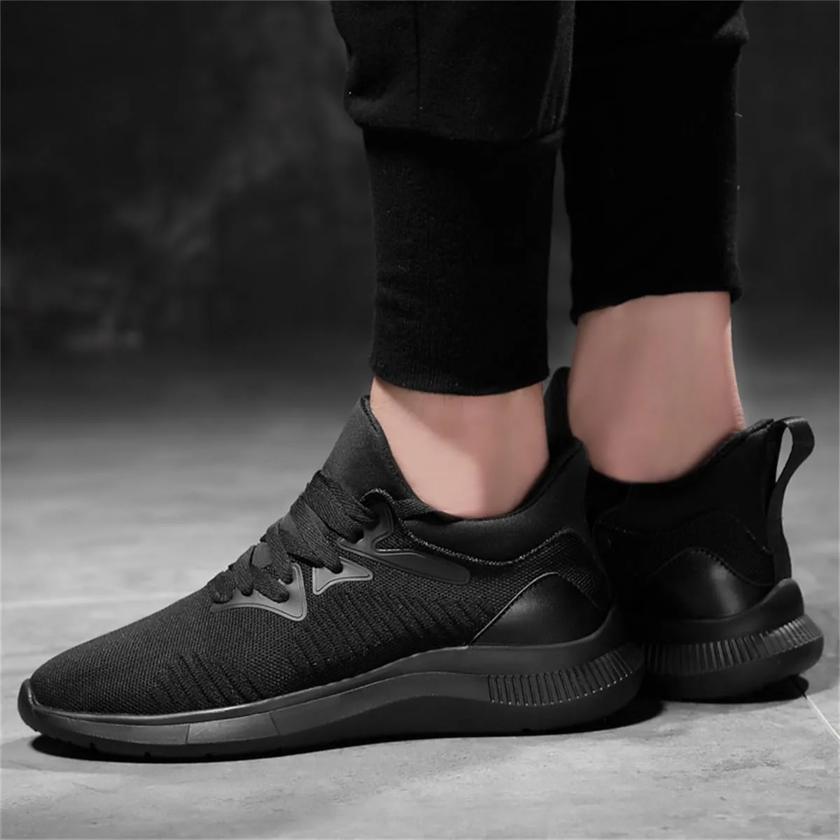 Mens Wide Fit Elevator Shoes Casual Mesh Non-Slip Increase Walking Taller Trainers Lace Up Height Lifting Footwear