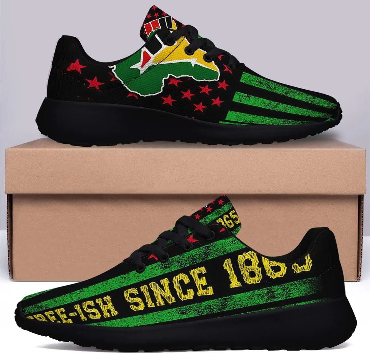 Mens Womens Juneteenth 1865 Shoes,Juneteenth Freedom Athletic Running Tennis Sneakers Casual Black History Shoes