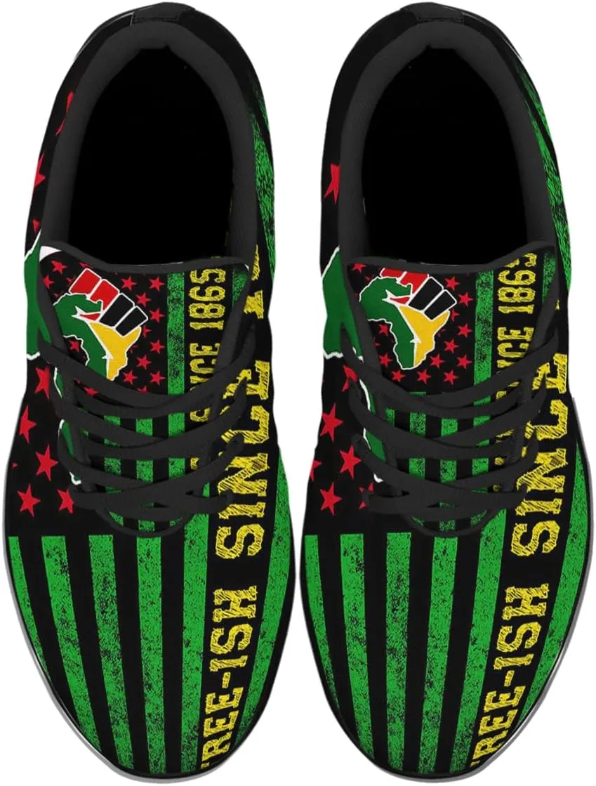 Mens Womens Juneteenth 1865 Shoes,Juneteenth Freedom Athletic Running Tennis Sneakers Casual Black History Shoes