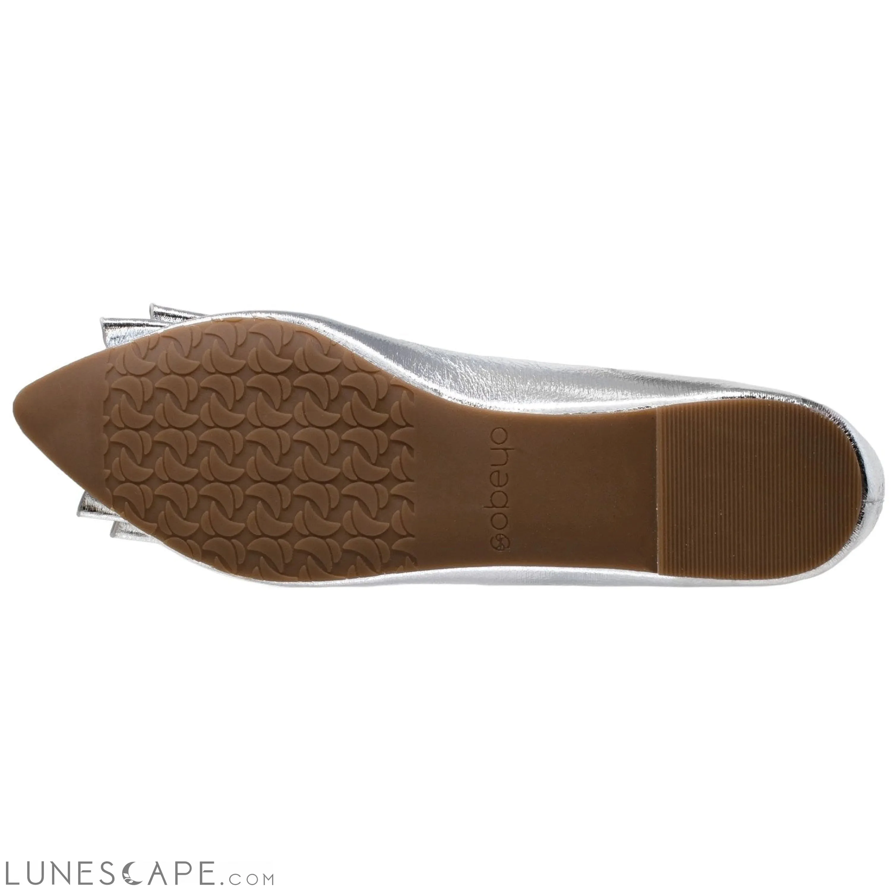 Metallic Bow Pointed Toe Ballet Flat