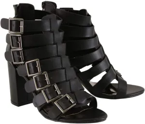 Milwaukee Leather MBL9420 Women's Black Fashion Casual Sandal with Straps and Block Heel