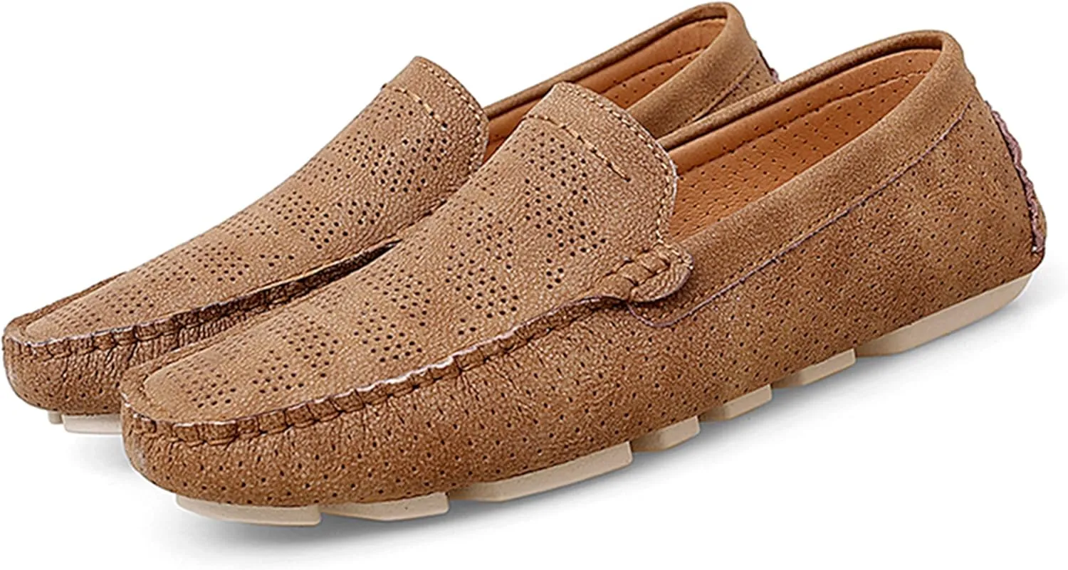 Minishion Boys Mens Casual Summer Shoes Slip on Perforated Breathable Penny Loafers Driver Moccasins YY006