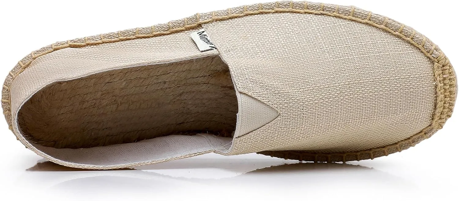 Mintzice Men's Solid Comfortable Slip on Canvas Espadrilles Flat