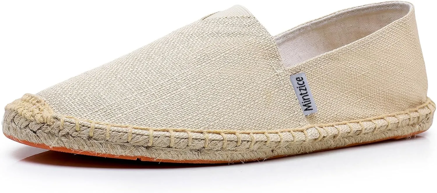 Mintzice Men's Solid Comfortable Slip on Canvas Espadrilles Flat