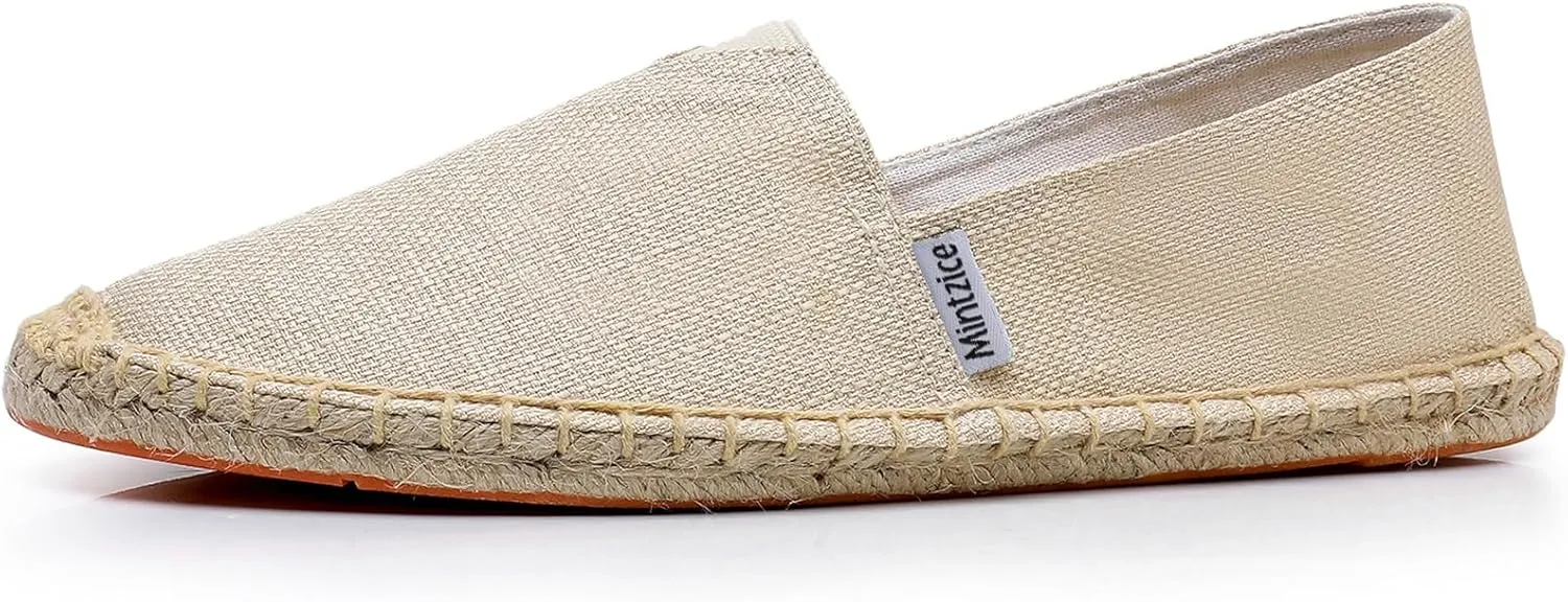 Mintzice Men's Solid Comfortable Slip on Canvas Espadrilles Flat