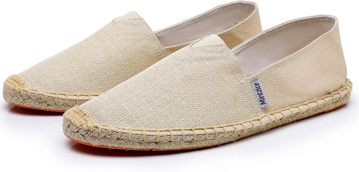 Mintzice Men's Solid Comfortable Slip on Canvas Espadrilles Flat