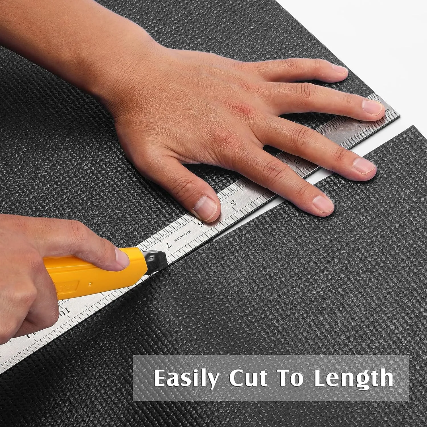 MIXPOWER 24 Inch Professional Tool Box Liner and Drawer Liner, 3mm Thickness, Easy Cut, Non-Slip Foam Rubber Toolbox Drawer Liner Mat - Adjustable Cabinet Liners, Black, 24 Inch x 24 Feet