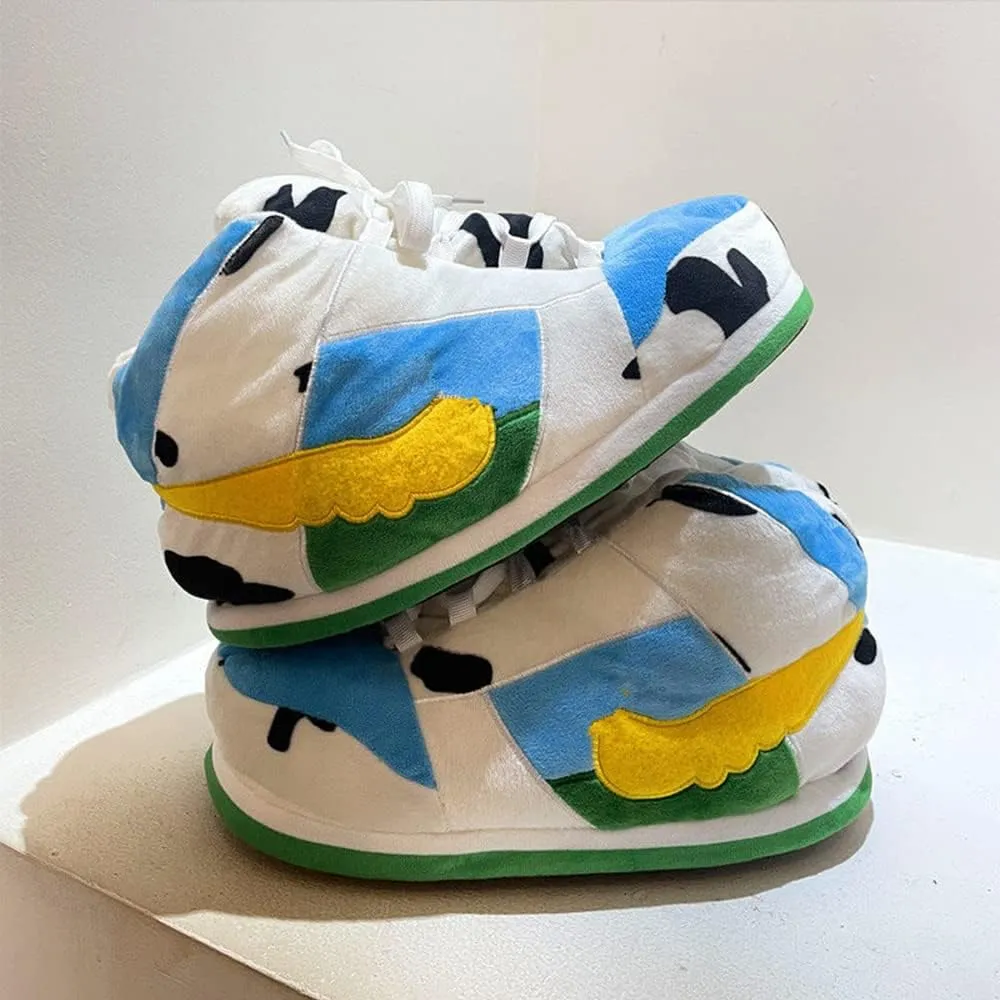 MOLERFO Sneaker Slippers Non Slip Sole Indoor House Plush Slippers Unisex Indoor Floor Cotton Shoes