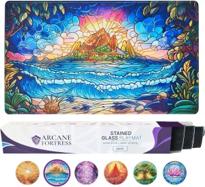 MTG Magic The Gathering Playmat 24x14 Inches, Original Art, Non-Slip TCG Playmat with Rubber Bottom, Stitched Edges, Commander TCG Rollable & Foldable Card Mat (Blue)