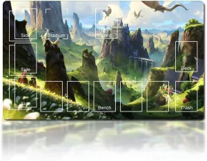 MTG Playmat with Zones Magic Card Playmat Game Mat, TCG & CCG Card Games Mat 24 x 14 Inches (Landscape)