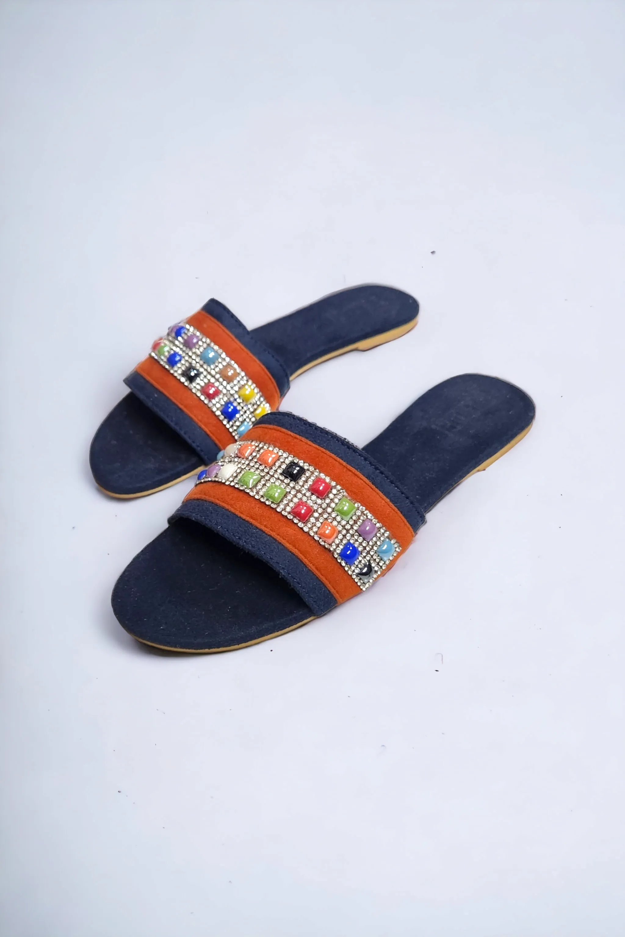 Multicolour studded slip on