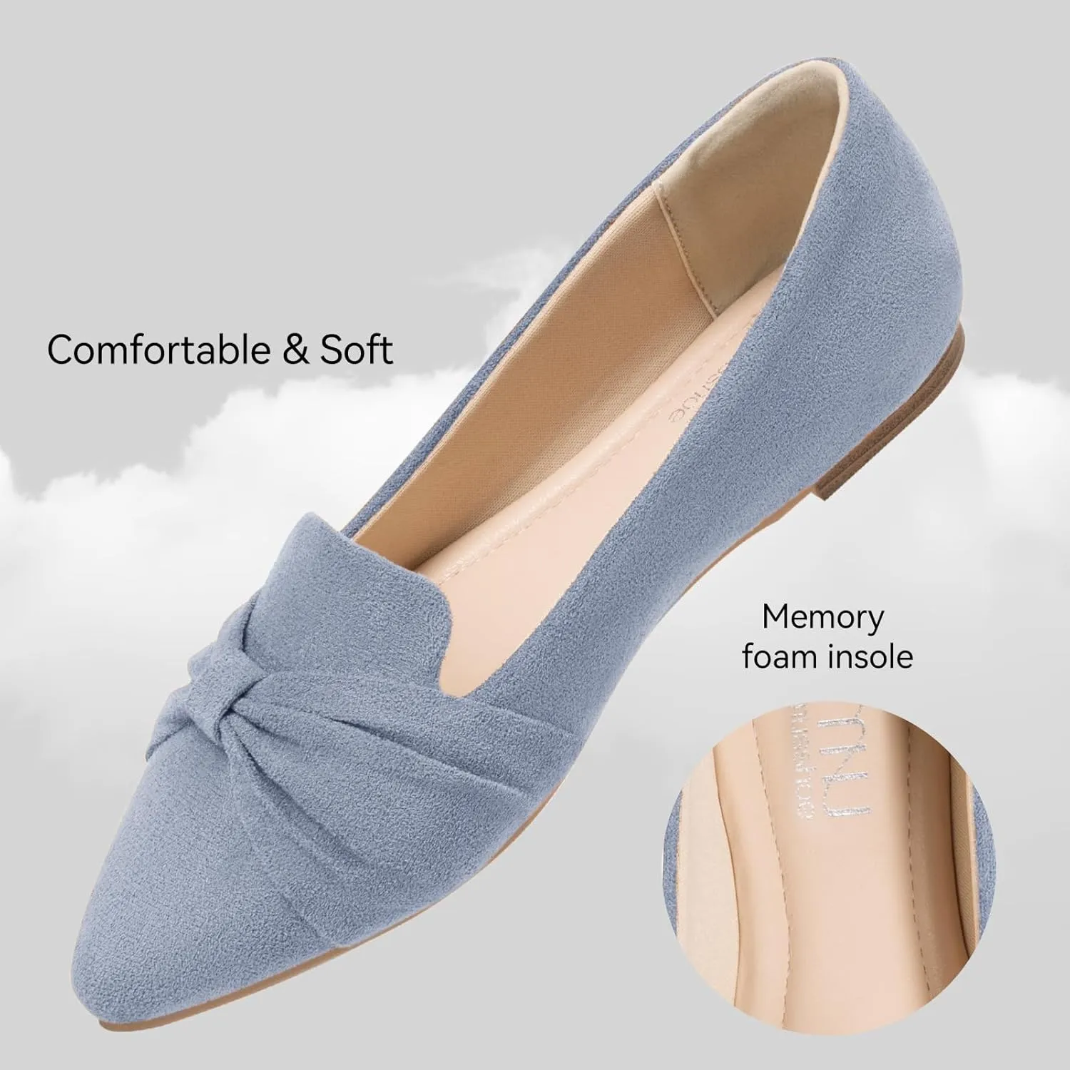 MUSSHOE Flat Shoes Women Comfortable Slip on Women's Flats Dress Shoes for Women