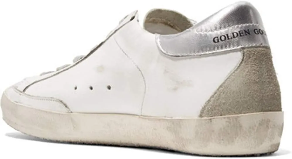 nesho Women's Trainers Sneakers Low Top Leather Casual Walking Shoes Slide