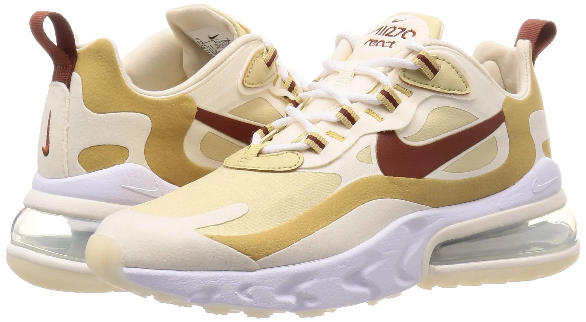 Nike Men's Running Shoe 7.5 Tan/White-dark Red