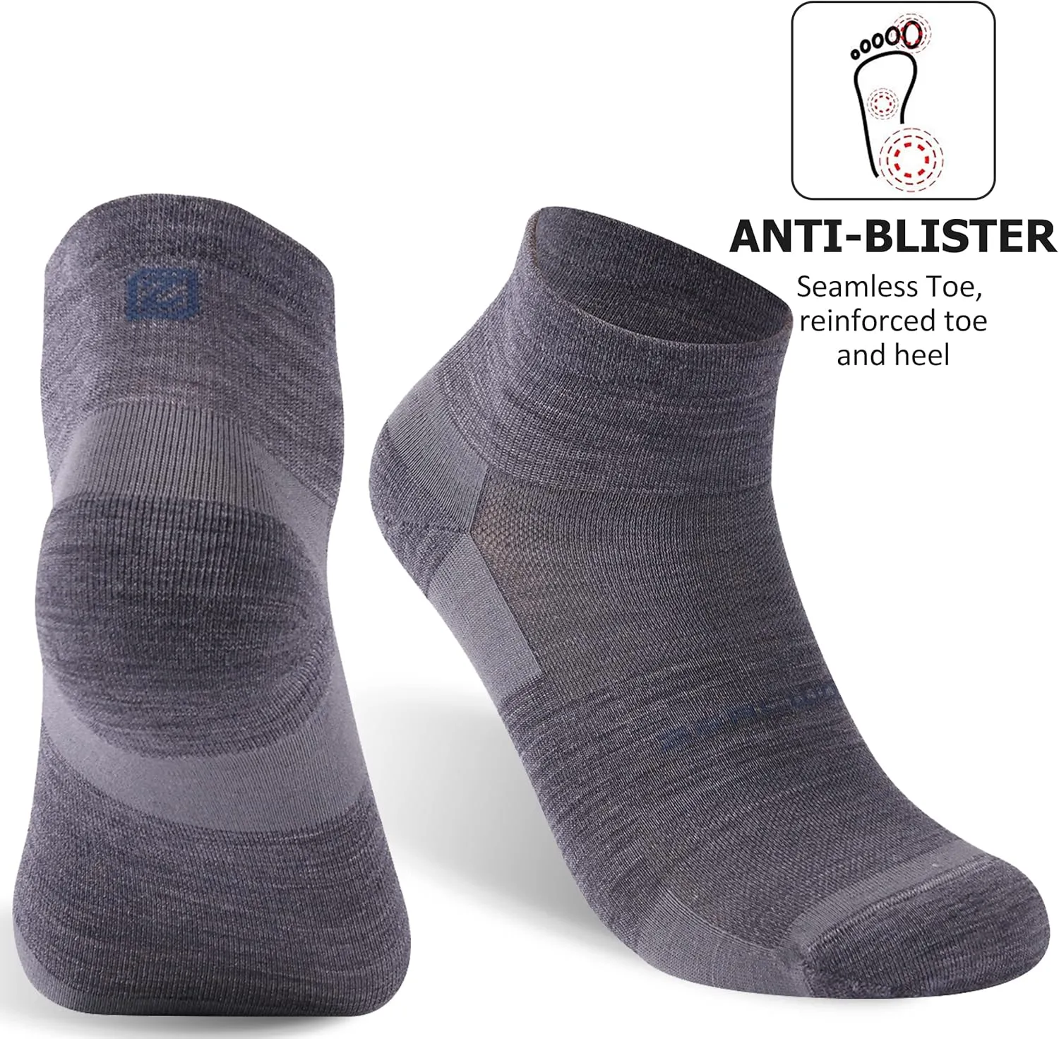 No Show Athletic Socks, ZEALWOOD Unisex Merino Wool Ultra-Light Running Tennis Golf Socks,1/3 Pairs