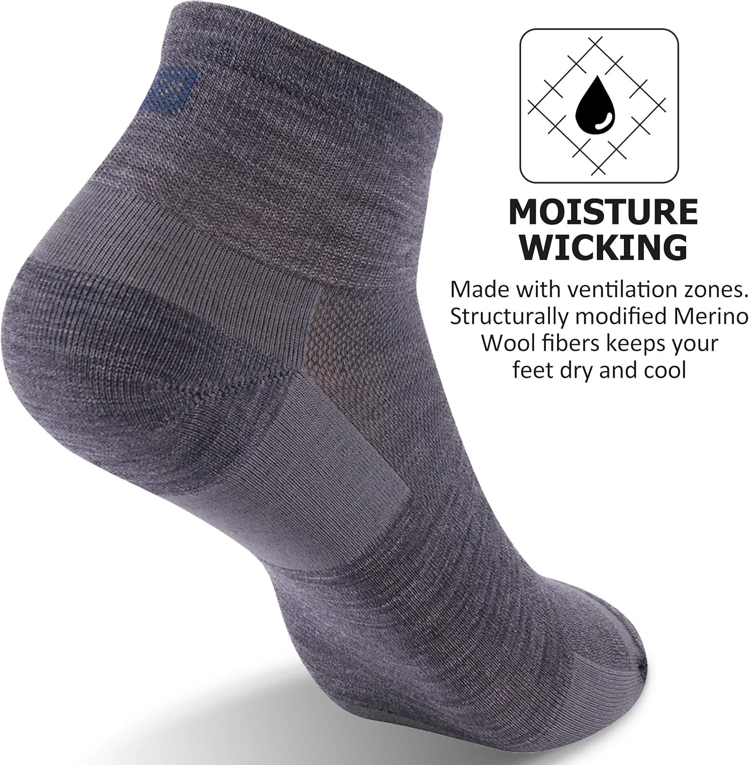 No Show Athletic Socks, ZEALWOOD Unisex Merino Wool Ultra-Light Running Tennis Golf Socks,1/3 Pairs