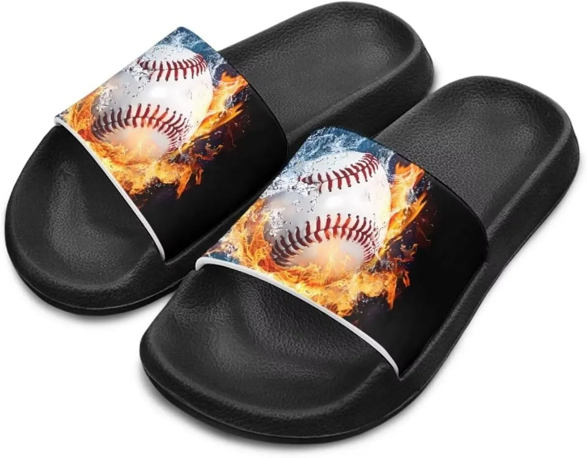 Novelty Patten Kids Cloud Slides Sandals Sports Ball Indoor House Slippers Tractor Print Shower Shoes for Boys Girls Comfort Footbed Slipper Open Toe Outdoor Sandal