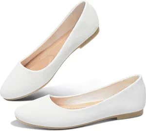 Obtaom Round Toe Women Flat Shoes Slip on Girls Dress Black Ballet Flats