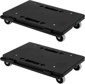 okkoCoin Furniture Dolly, Moving Dolly Furniture Mover 4 Wheels Heavy Duty Small Flat Dolly Cart Portable Dollies with Wheels 2 Pack,16.3 x 11.4 inch 500 Lbs Capacity Each Count, Black