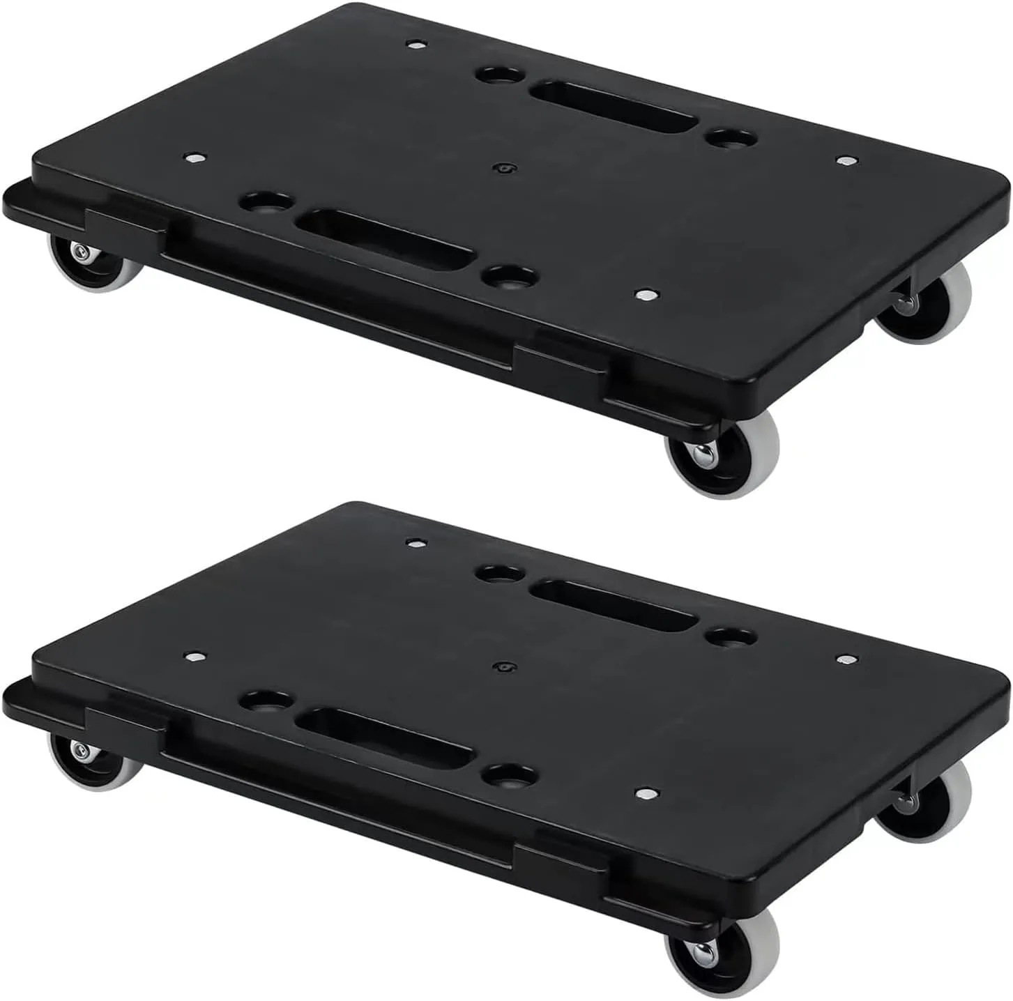 okkoCoin Furniture Dolly, Moving Dolly Furniture Mover 4 Wheels Heavy Duty Small Flat Dolly Cart Portable Dollies with Wheels 2 Pack,16.3 x 11.4 inch 500 Lbs Capacity Each Count, Black