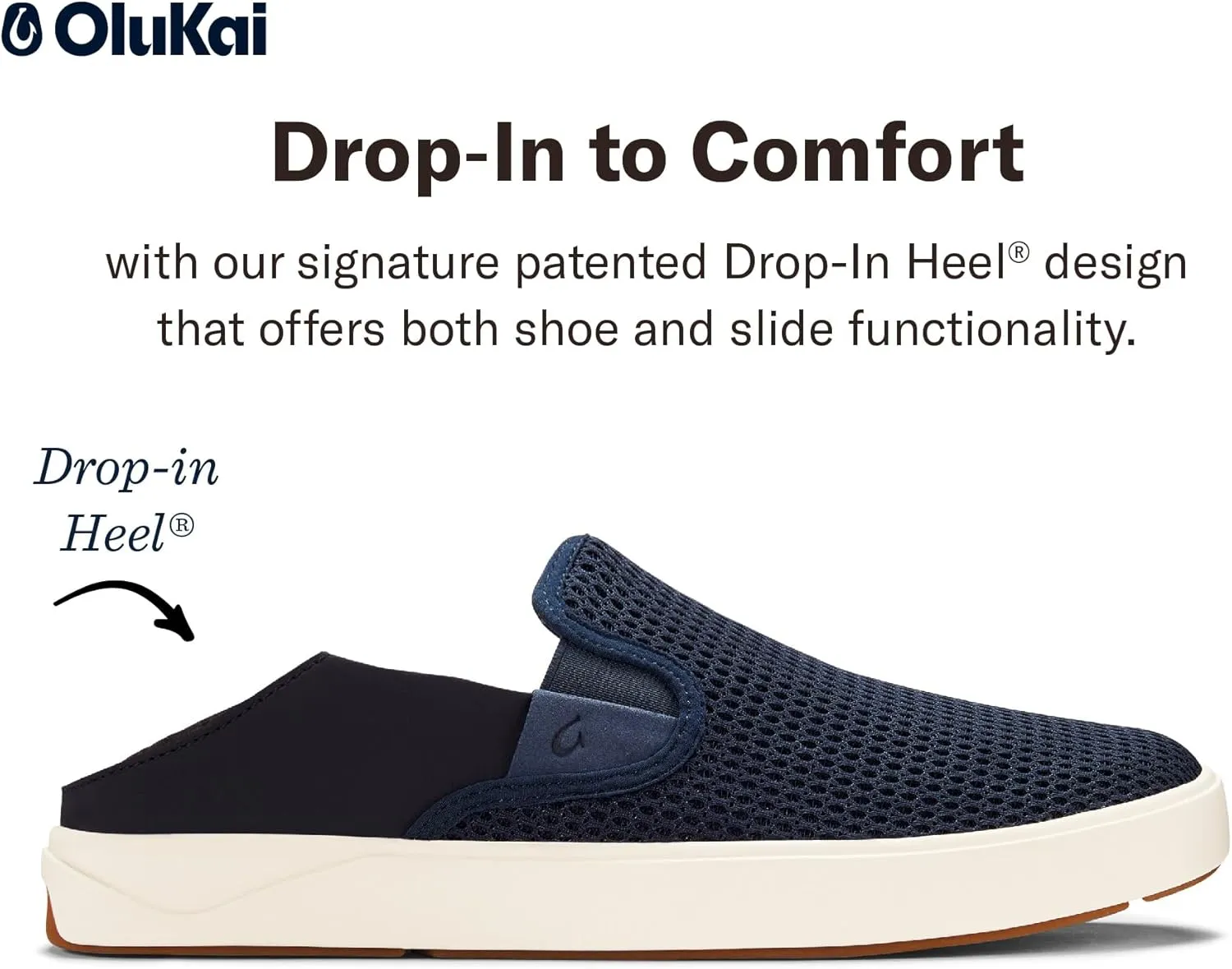 OLUKAI Lae'ahi Men's Slip On Shoes, Versatile & Casual Everyday Sneaker, Lightweight & Breathable Mesh, All-Day Wear & Comfort