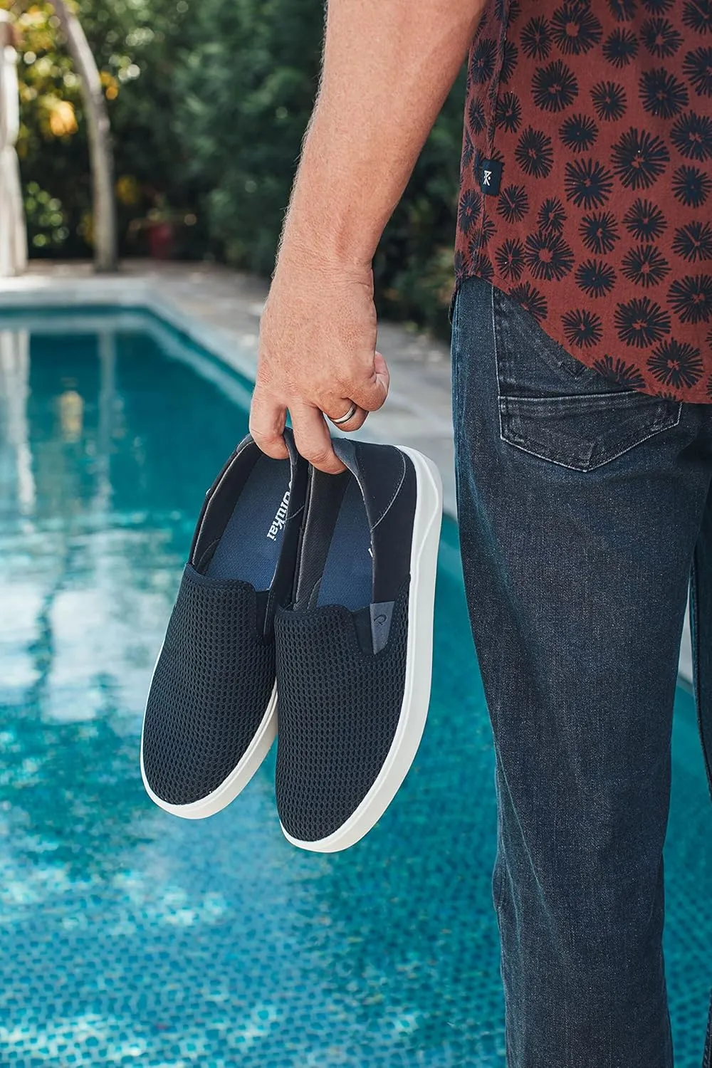 OLUKAI Lae'ahi Men's Slip On Shoes, Versatile & Casual Everyday Sneaker, Lightweight & Breathable Mesh, All-Day Wear & Comfort