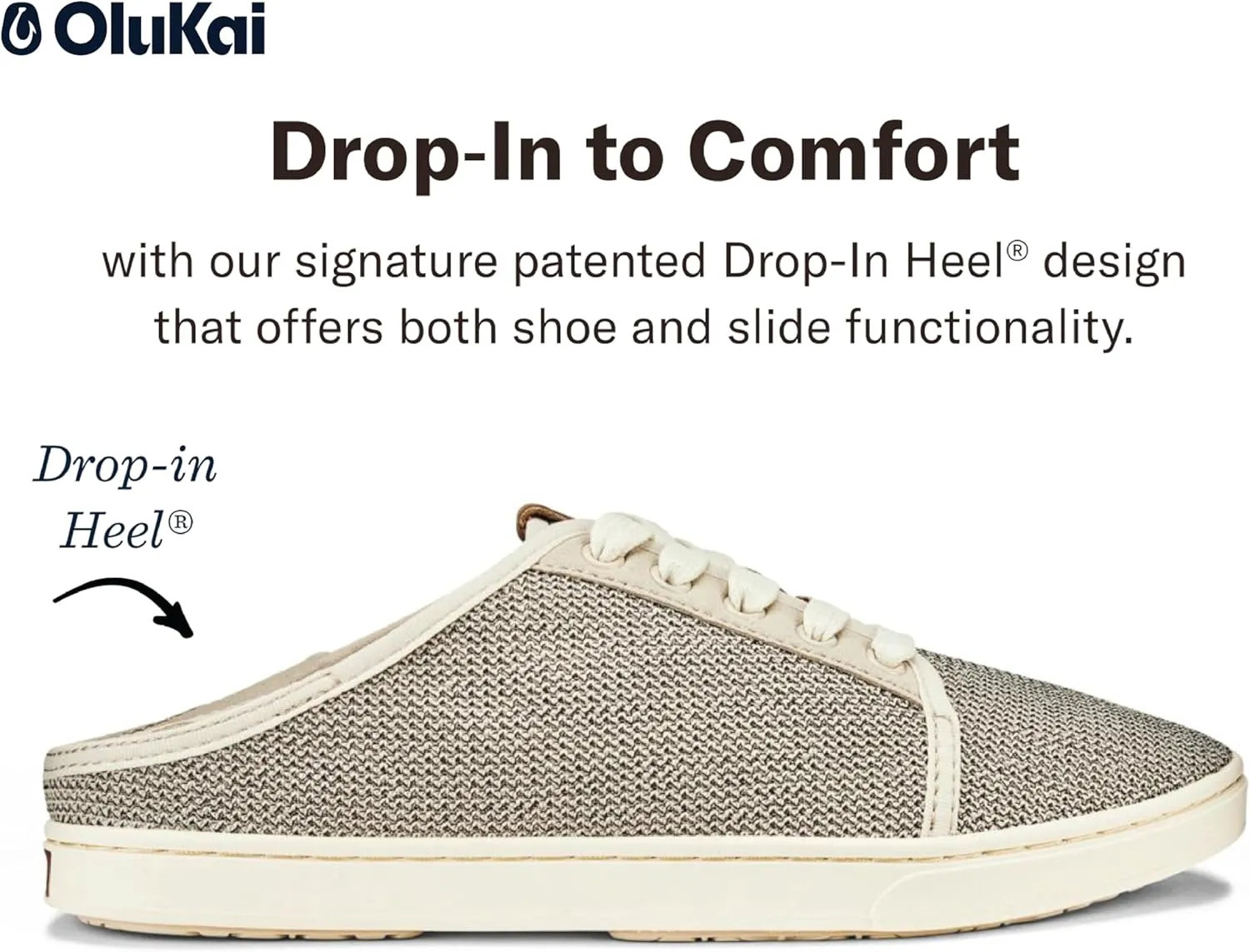 OLUKAI Pehuea Li Women's Lace-Up Sneakers, Casual Everyday Shoes with Drop-in Heel, Lightweight & Breathable Mesh Design, All-Day Comfort & Support