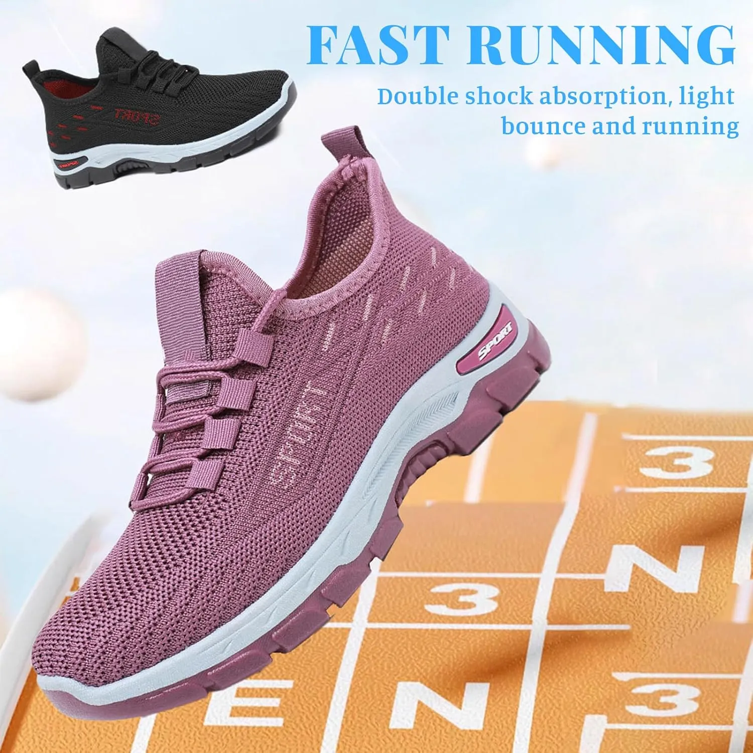 Ortho Shoes for Women Men Knitted Mesh Breathable Orthopedic Sneaker,Non Slip&Arch Support Soft-Soled Tennis Athletic Hiking Shoe,Lightweight Plantar Fasciitis Neuropathy Sneakers with Wide Toe Box