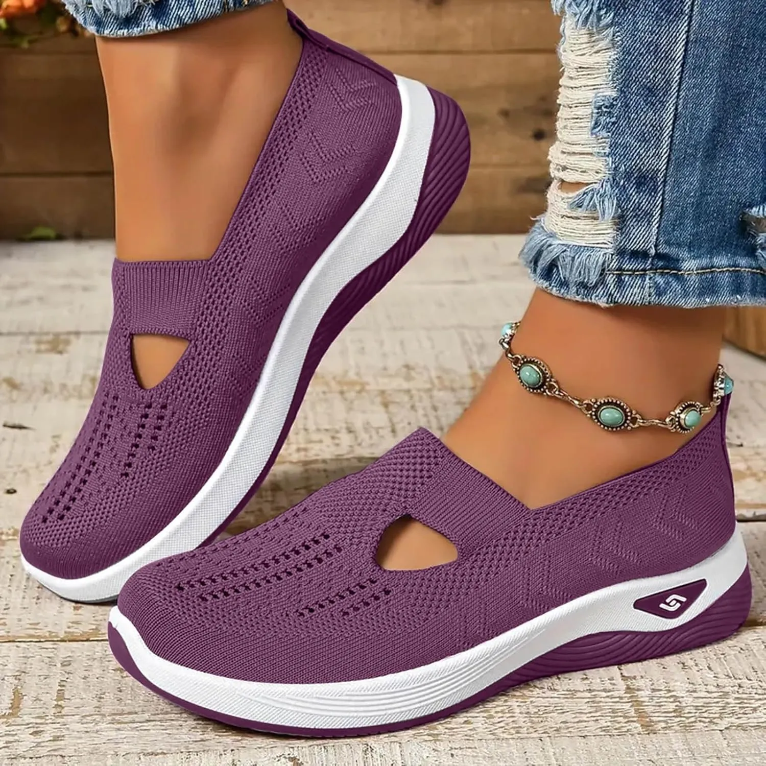 Orthopedic Shoes for Women Slip on Sneakers Shoes Woven Arch Support Breathable Soft Sole Diabetic Walking Shoes Comfort Non Slip Work Sneakers