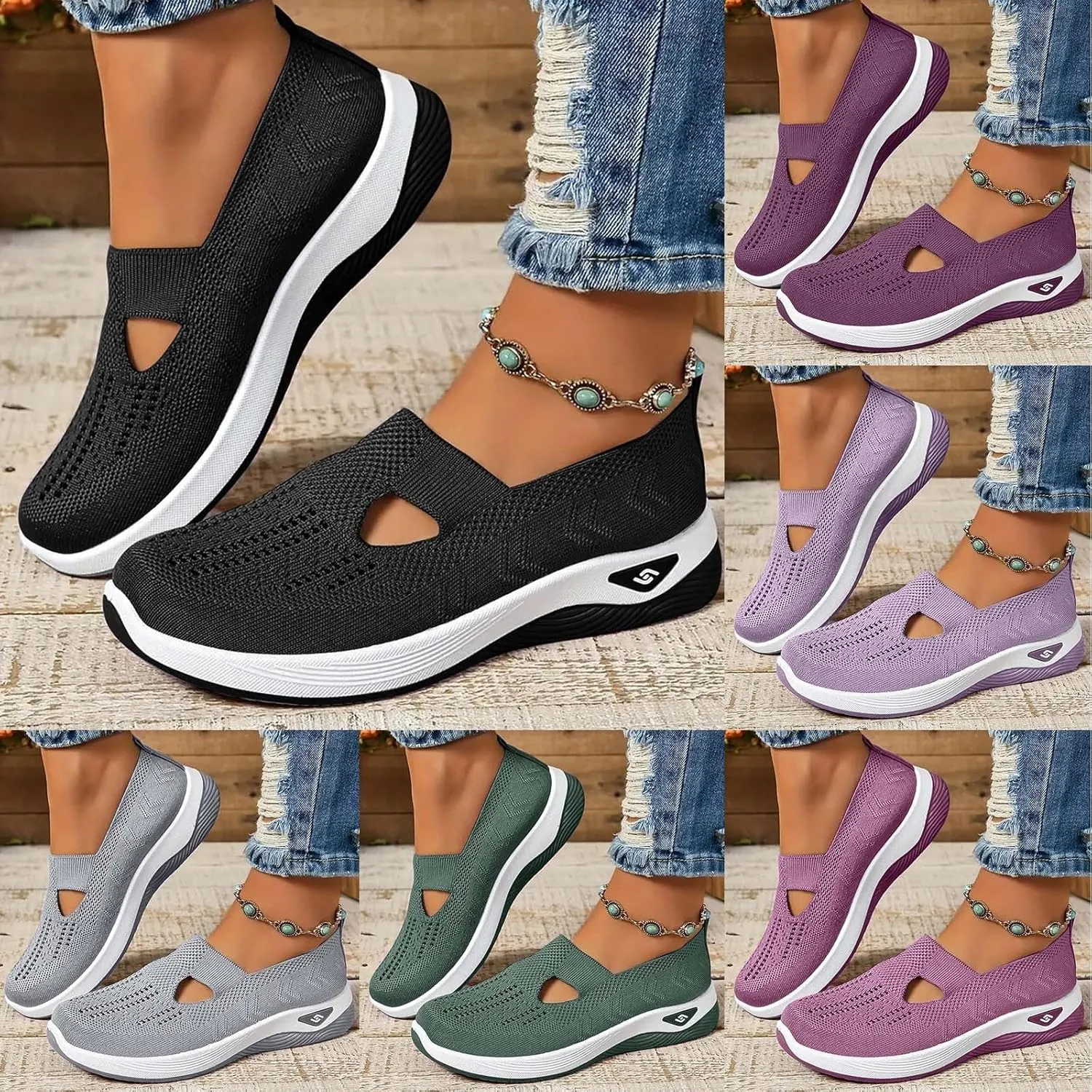 Orthopedic Shoes for Women Slip on Sneakers Shoes Woven Arch Support Breathable Soft Sole Diabetic Walking Shoes Comfort Non Slip Work Sneakers