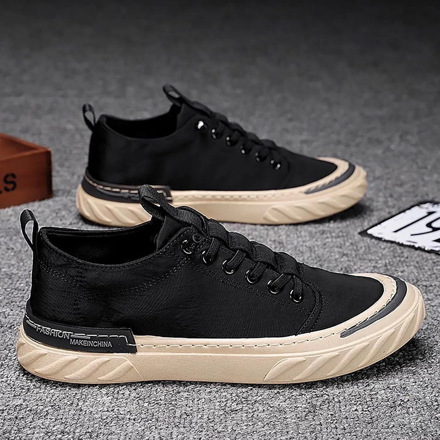 Outdoor Jogging Sneakers for Men Breathable Elastic Fly Woven Mesh Sneaker Memory Foam Versatile Shoes for Men
