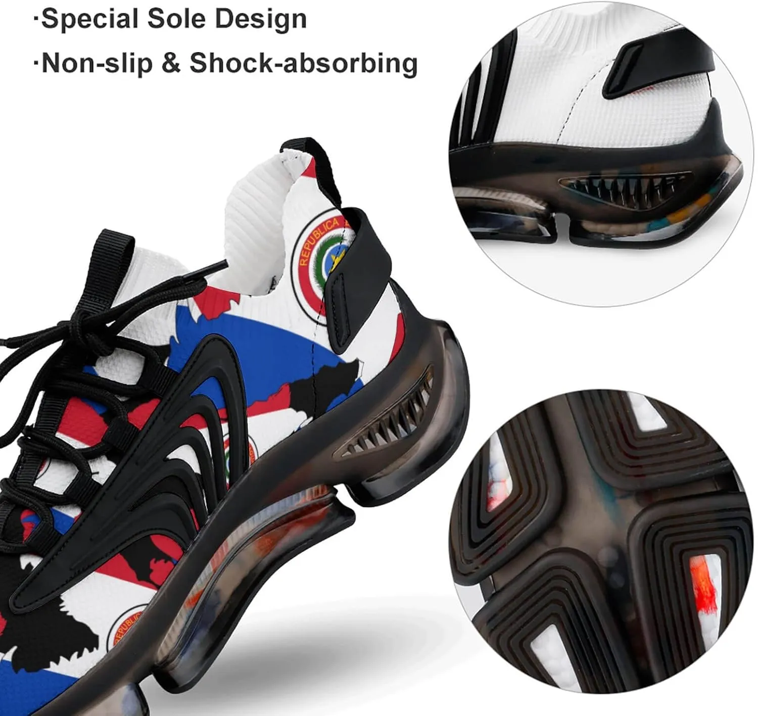 Paraguay Flag Crocodile Alligator Mens Running Shoes Breathable Sneakers Non-Slip Sports Walking Shoe