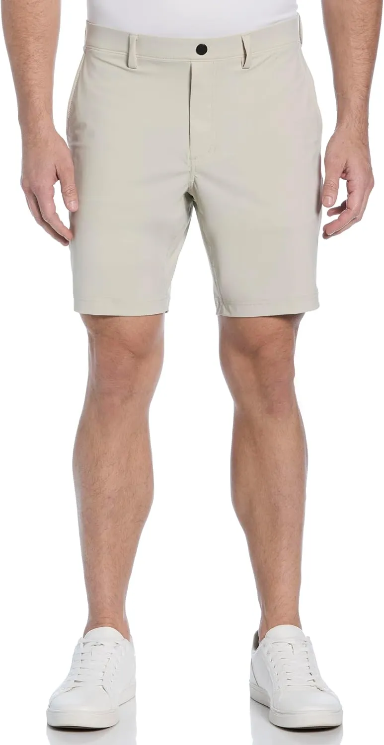 PGA TOUR Men's 8" Solid Performance Pull-on Golf Shorts with Stretch Waistband, Moisture-Wicking, Sun Protection