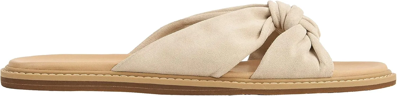 Pic & Pay - Cadie - Slip On Flat Suede Sandal with Knotted Upper