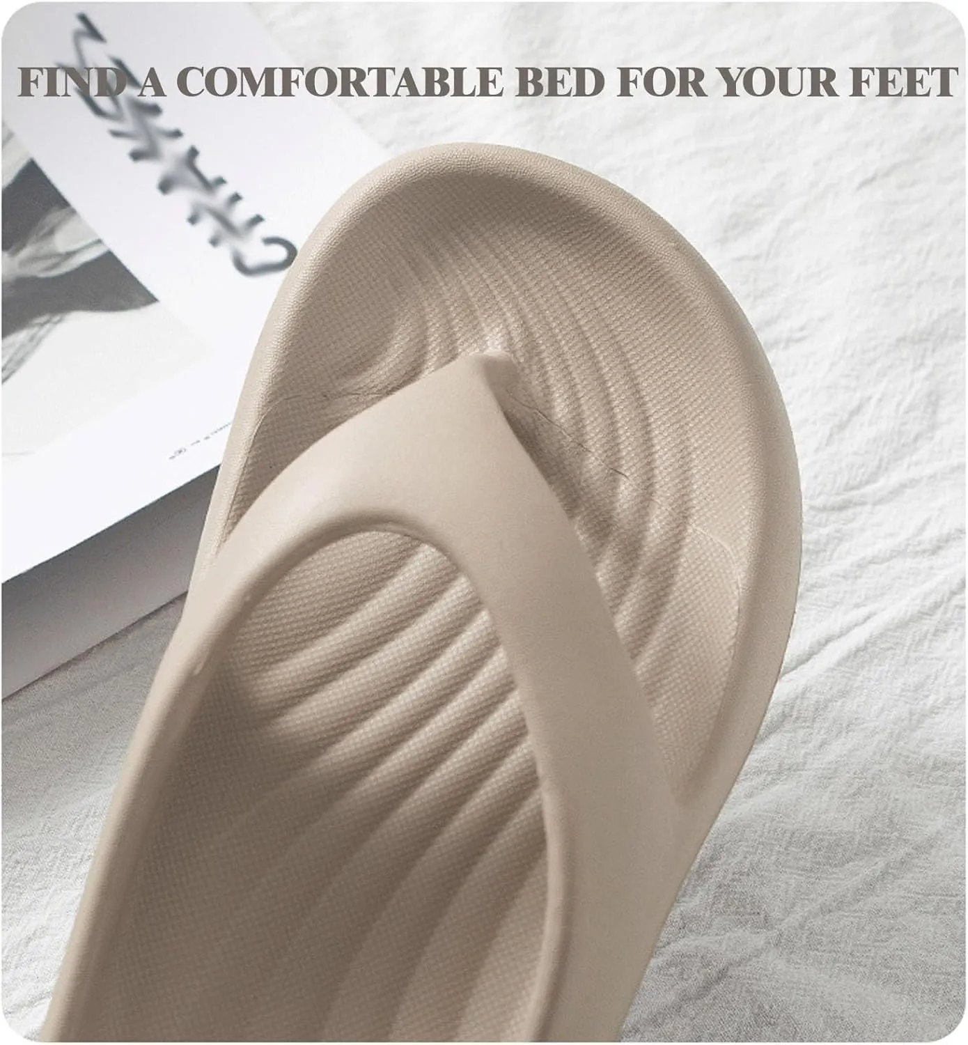 Pillow Arch Support Flip Flops For Women,Beach Flip Flops Women,Pillow Soft with Non-Slip Sole Beach Walking Shoes
