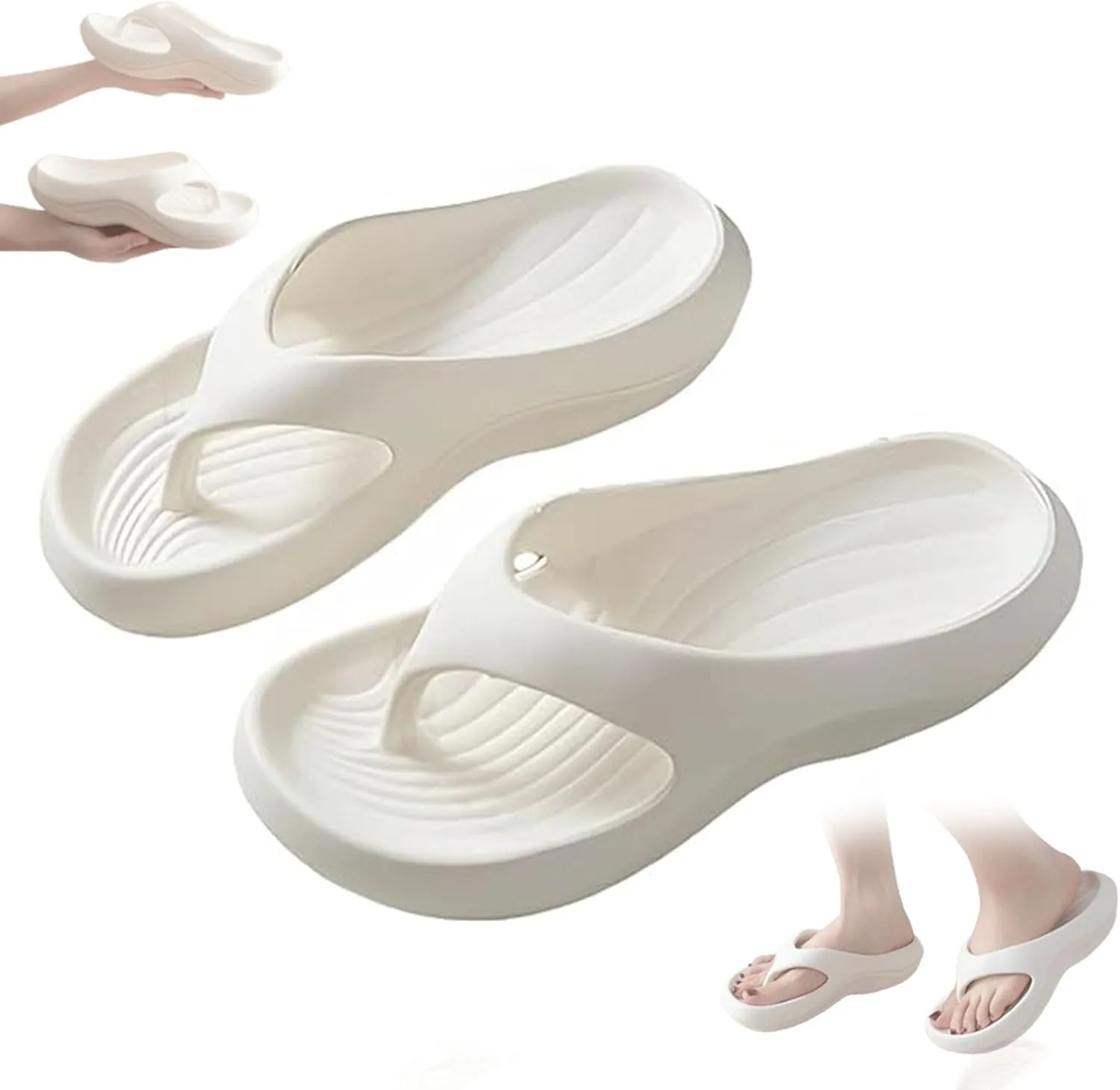 Pillow Arch Support Flip Flops For Women,Beach Flip Flops Women,Pillow Soft with Non-Slip Sole Beach Walking Shoes