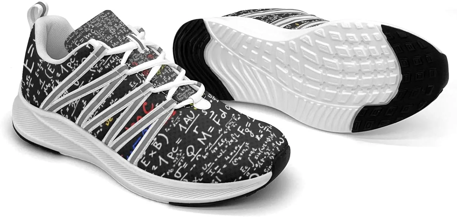 Pitovozu Black Math Calculus Equations Sneaker Women Athletic Shoes Personalited Running Shoes Comfortable Sports Sneaker