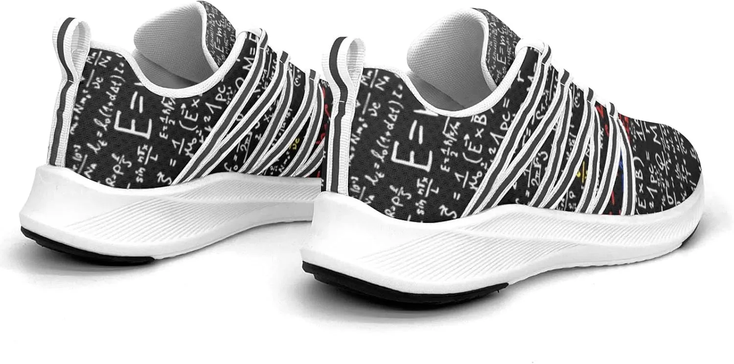 Pitovozu Black Math Calculus Equations Sneaker Women Athletic Shoes Personalited Running Shoes Comfortable Sports Sneaker