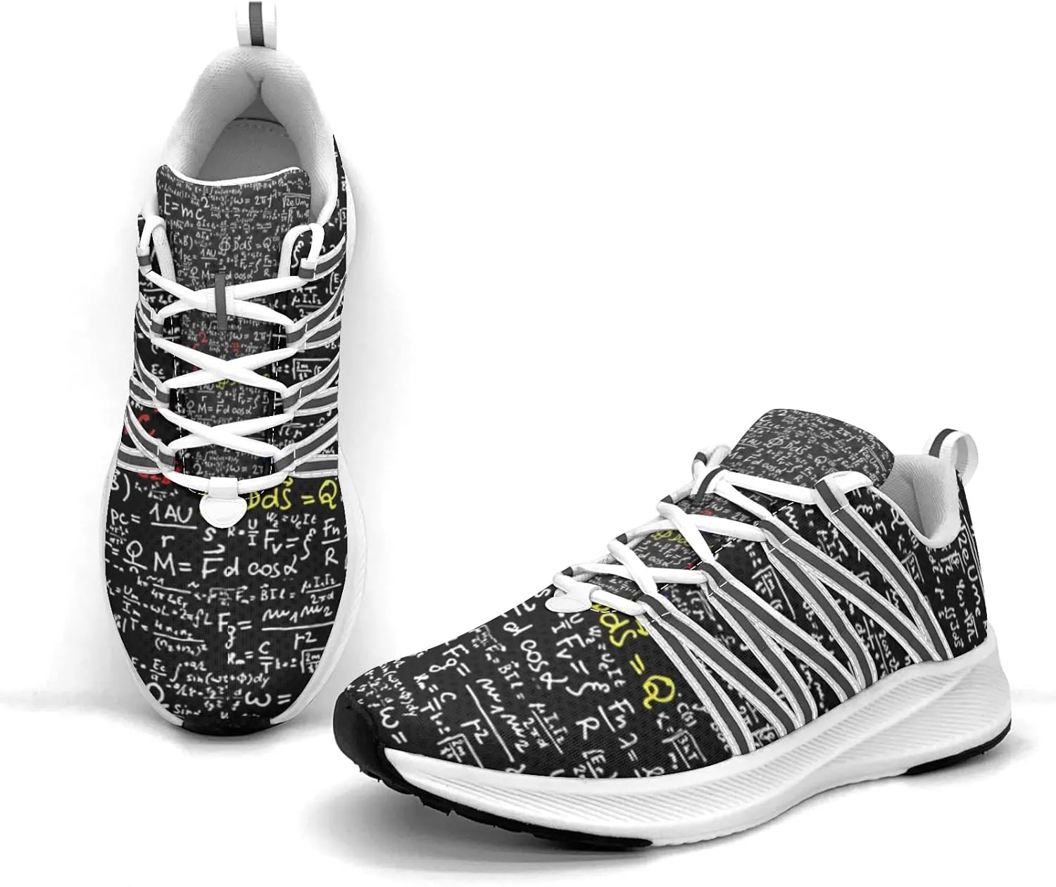 Pitovozu Black Math Calculus Equations Sneaker Women Athletic Shoes Personalited Running Shoes Comfortable Sports Sneaker