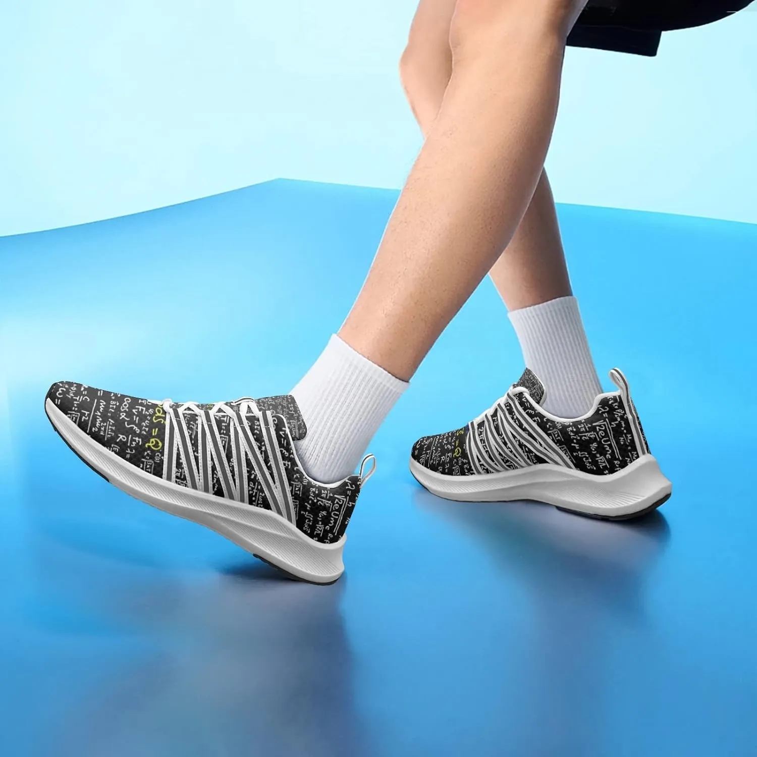 Pitovozu Black Math Calculus Equations Sneaker Women Athletic Shoes Personalited Running Shoes Comfortable Sports Sneaker