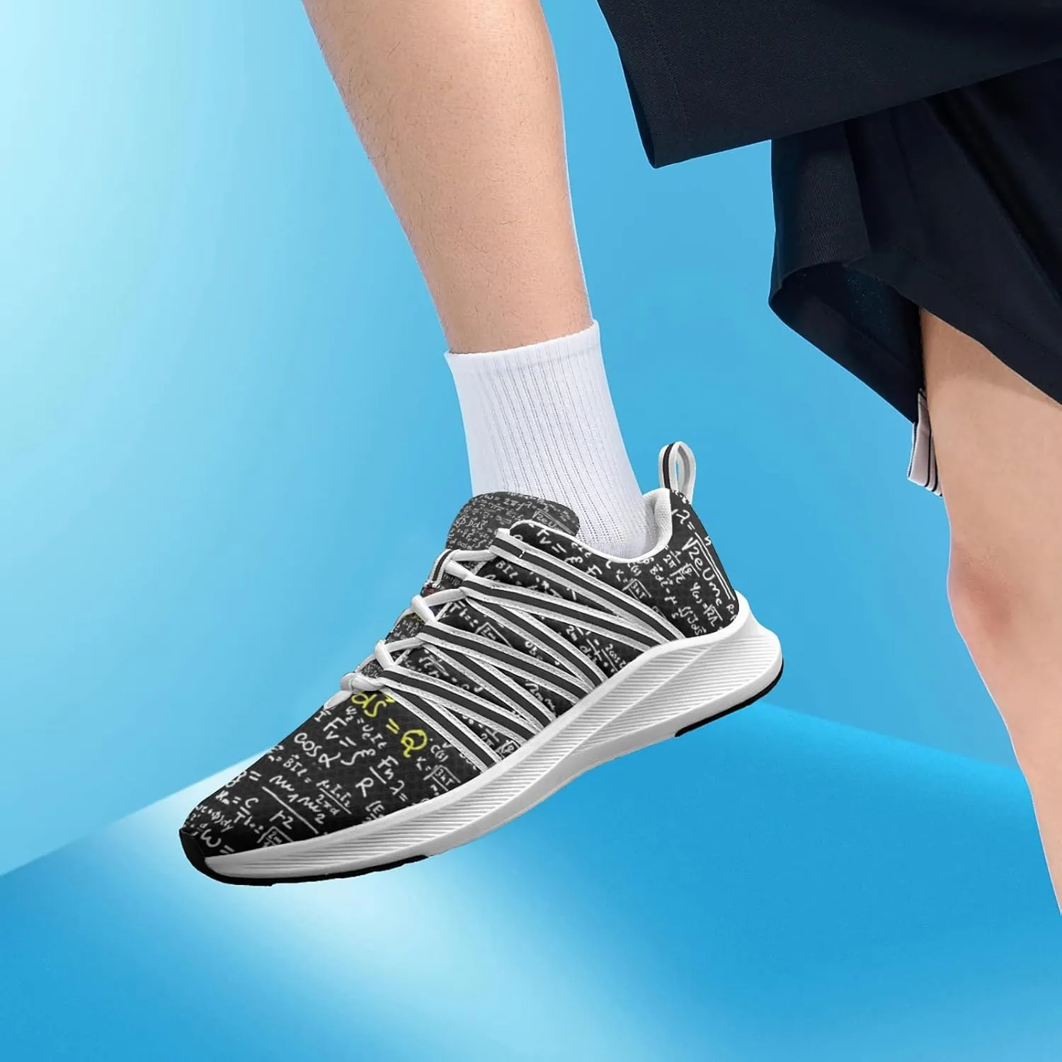 Pitovozu Black Math Calculus Equations Sneaker Women Athletic Shoes Personalited Running Shoes Comfortable Sports Sneaker