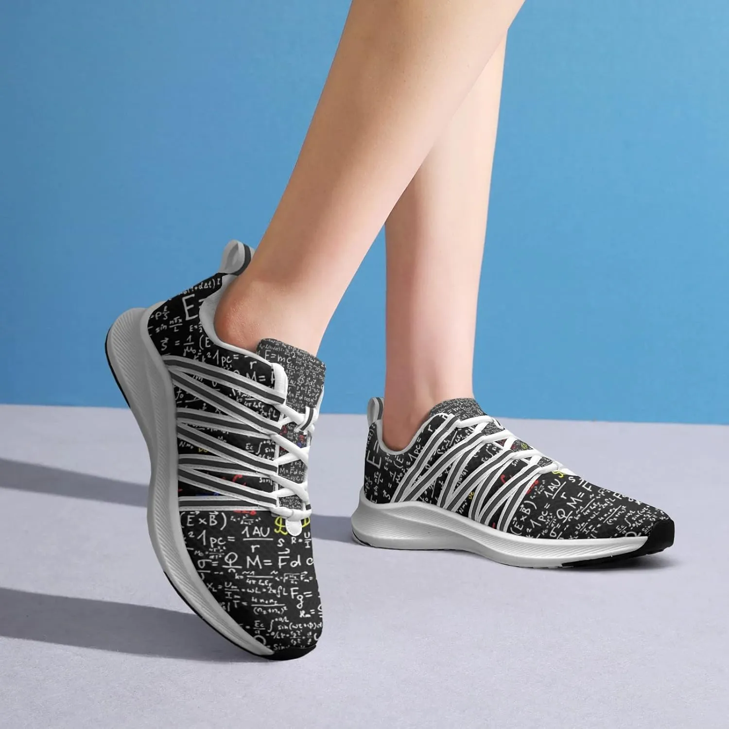 Pitovozu Black Math Calculus Equations Sneaker Women Athletic Shoes Personalited Running Shoes Comfortable Sports Sneaker