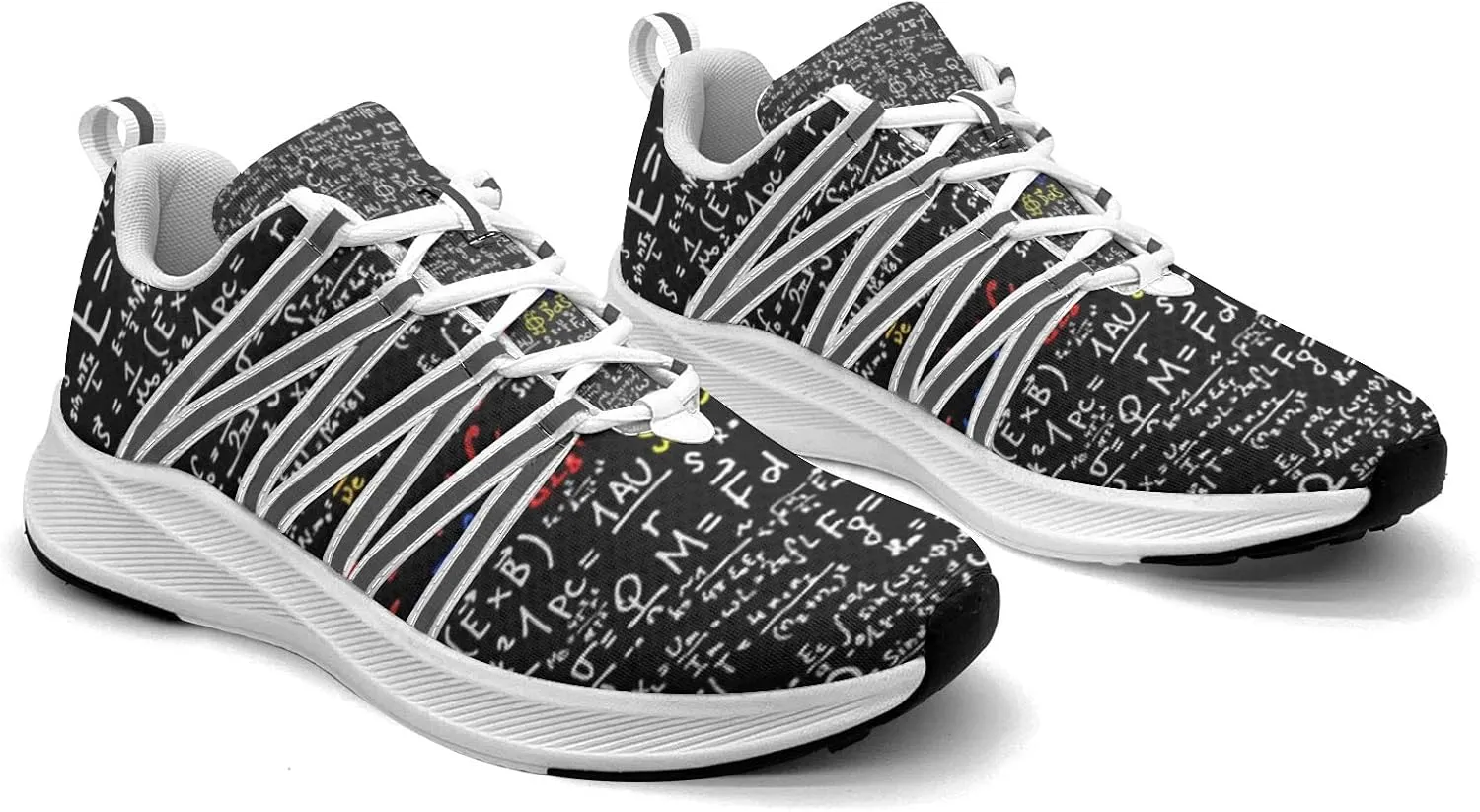 Pitovozu Black Math Calculus Equations Sneaker Women Athletic Shoes Personalited Running Shoes Comfortable Sports Sneaker